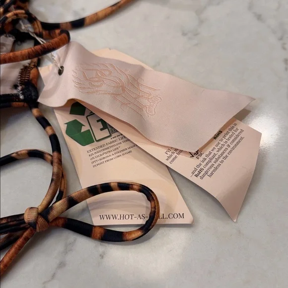 Leopard Print Halter Bikini Top and High-Waist Bottom - Tan - Picture 3 of 7